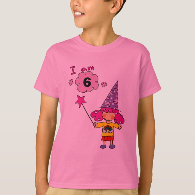 årig flicka för trollkarl 6 tee shirt (Framsida)