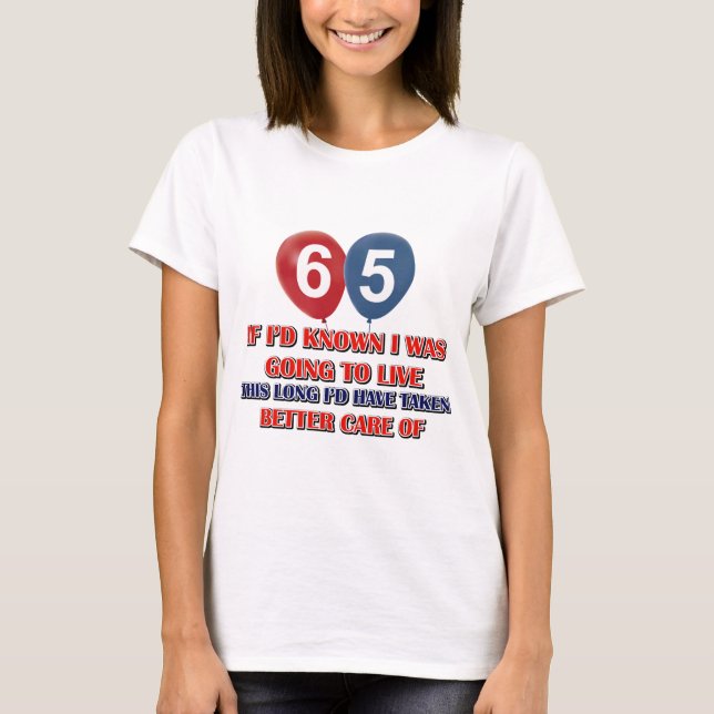 Årig födelsedag roliga 65 t-shirt (Framsida)