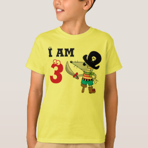 årig födelsedagpojke för pirat 3 tee shirt