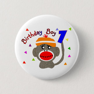 Årig födelsedagPOJKEsock monkey 1 Knapp