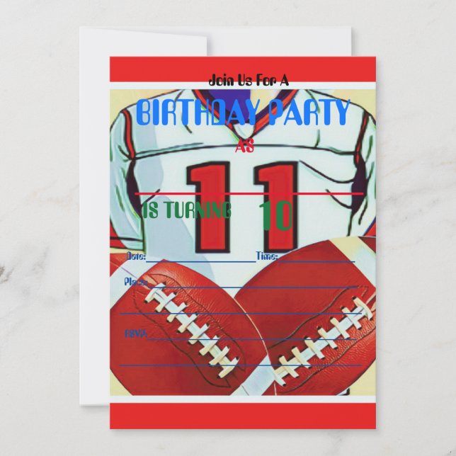 Årig för fotbollfödelsedag för pojke 10 inbjudan (Framsida)