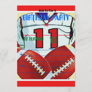 Årig för fotbollfödelsedag för pojke 10 inbjudan