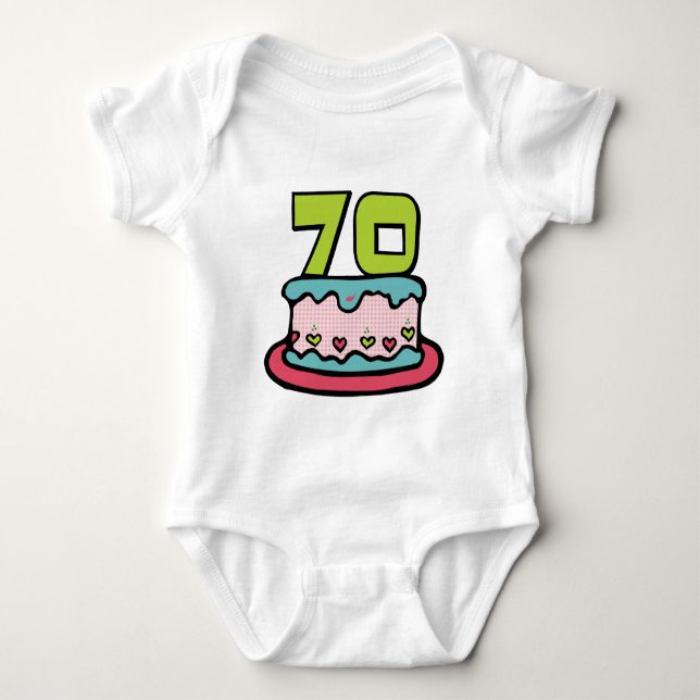 Årig tårta för födelsedag 70 t shirt (Framsida)