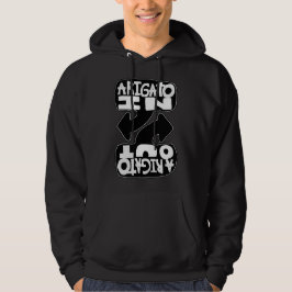 Arigato In, Arigato Out (svart och vitt) Hoodie