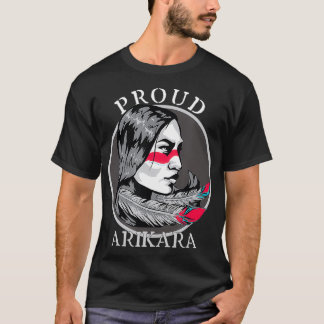 Arikara Indian Tribe Warrior Girl Feather T Shirt