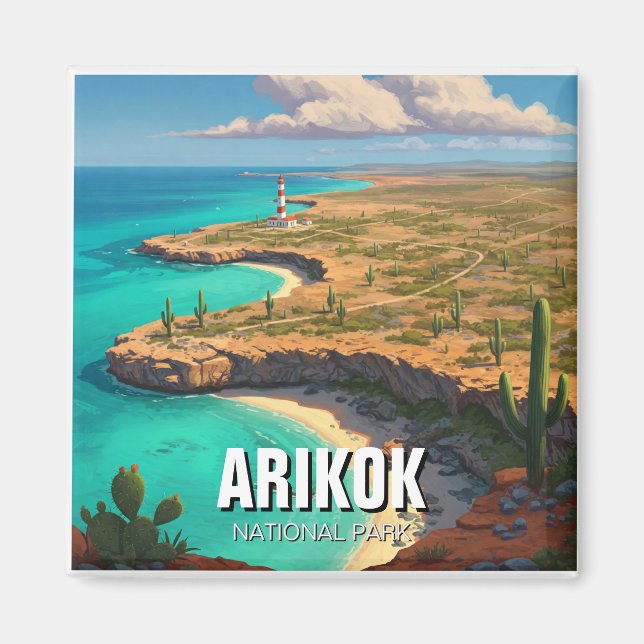 Arikoks nationalpark Aruba Travel Magnet (Framsidan)