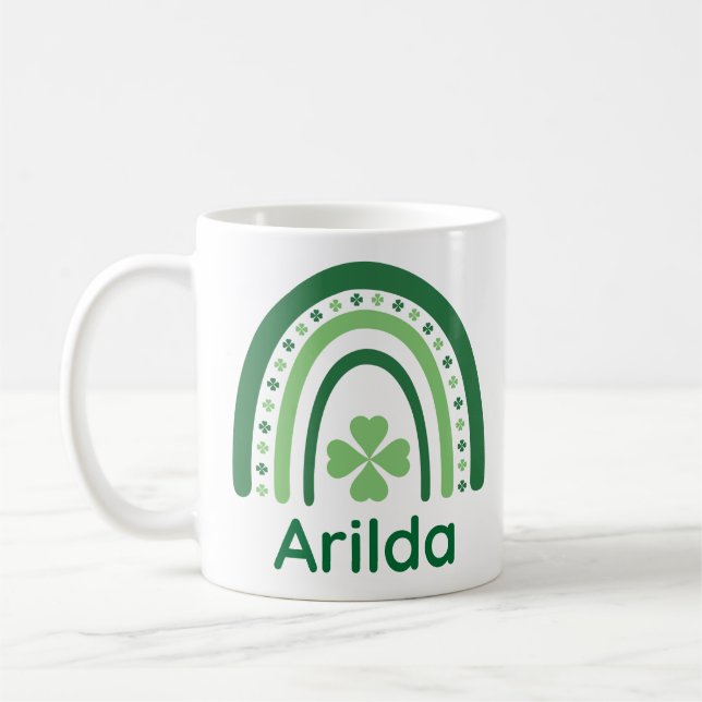 Arilda Namn Klöver Boho Rainbow Kaffemugg (Vänster)