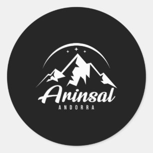 Arinsal Andorra Ski Resort Skiing Snowboarding Runt Klistermärke