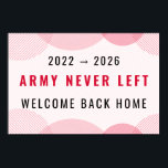 ARIRANG Inspired Comeback Concert Printable Slogan Poster<br><div class="desc">Celebrate the comeback era with this bold ARIRANG-inspired concert slogan banner. Designed in striking red, white, and black, this printable fan poster features the powerful message "2022 → 2025, ARMY Never Left, Welcome Back Home” Perfect for concerts, fan events, watch parties, or room décor, it captures the emotion of waiting...</div>