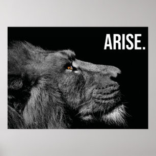 Arise - Lejon - Hustle, Gym, Success Motivational Poster