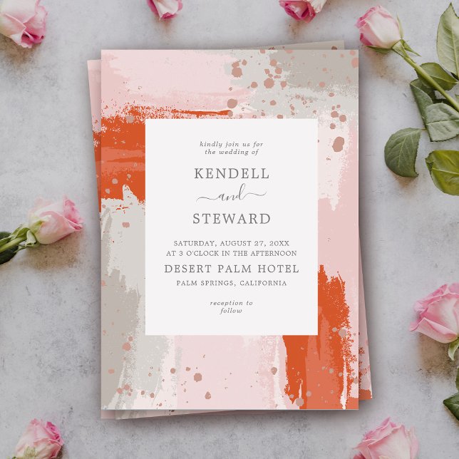 Aristens Bröllop klara moderna abstrakt snyggt Inbjudningar (Skapare uppladdad)