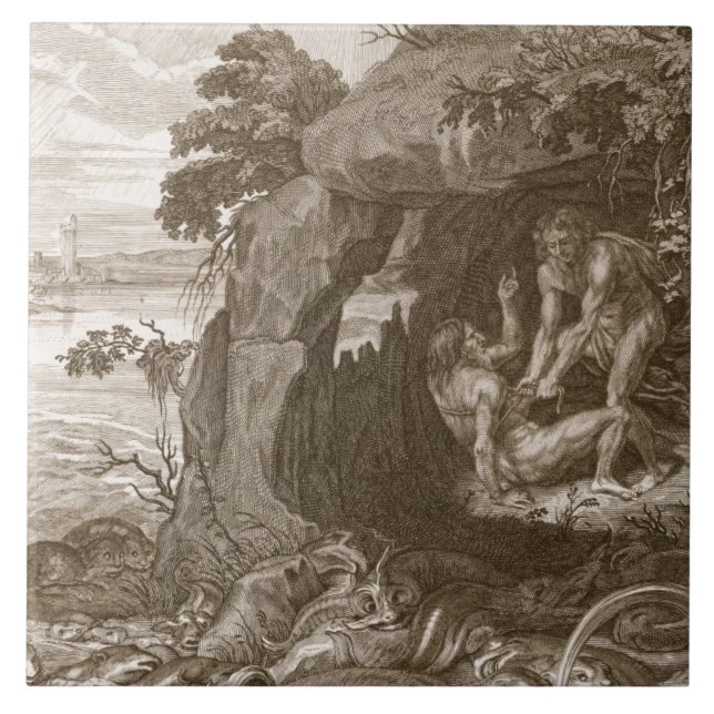 Aristeus tvingar proteusen för att avslöja hans kakelplatta (Framsidan)