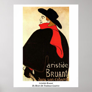 Aristide Bruant av Henri De Toulouse-Lautrec Poster