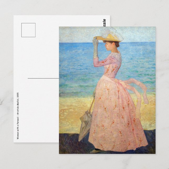 Aristide Maillol - Kvinna med parasoll Vykort (Fram/baksida)