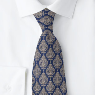 Aristoat Damask Blue NeckTie Slips