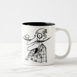 Aristoat With a Handle-Pub Mustache and Bell Två-Tonad Mugg