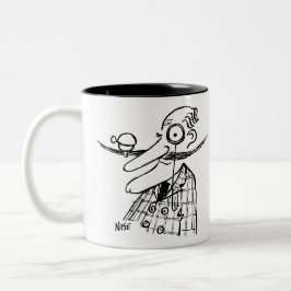 Aristoat With a Handle-Pub Mustache and Bell Två-Tonad Mugg