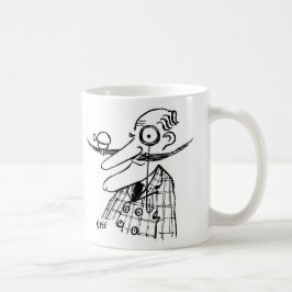 Aristoat with Handle-Pub Mustache & Bell. Funny Kaffemugg