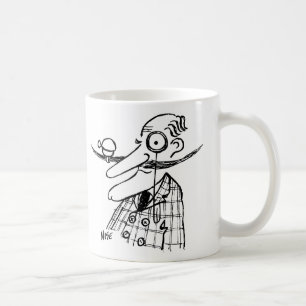 Aristoat with Handle-Pub Mustache & Bell. Funny Kaffemugg
