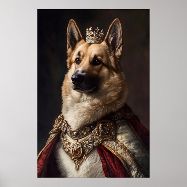 Aristocratic German Shepherd Art, Renaissance Dog Poster (Framsidan)