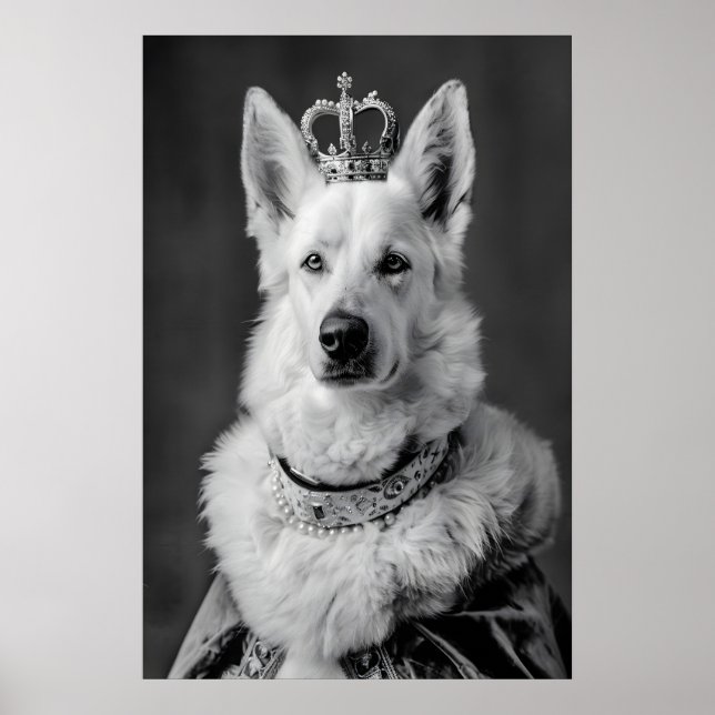 Aristocratic German Shepherd Dog Portrait, Funny Poster (Framsidan)