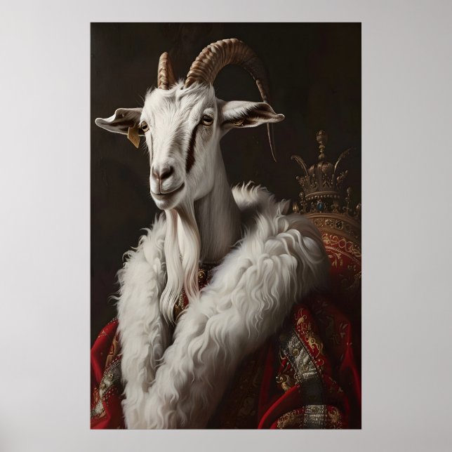 Aristocratic Goat Portrait, Renaissance Animal Art Poster (Framsidan)