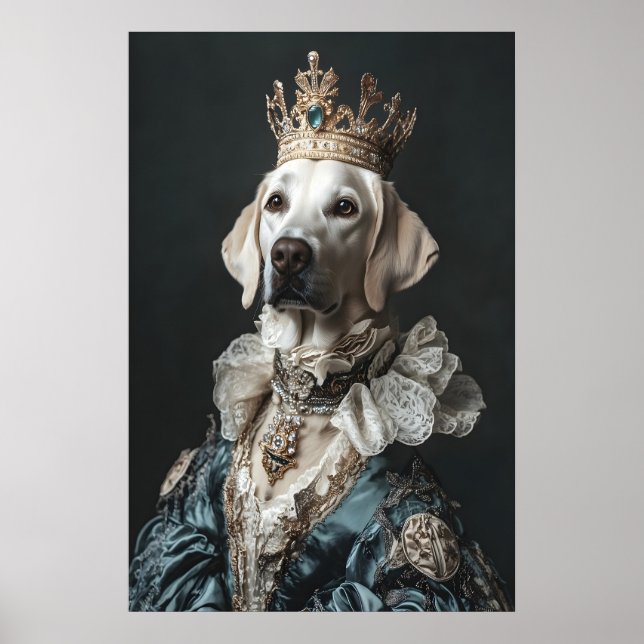 Aristocratic Labrador Art Print, Funny Renaissance Poster (Framsidan)