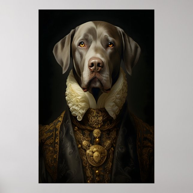 Aristocratic Labrador Portrait, Funny Royal Dog Poster (Framsidan)