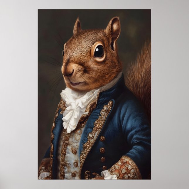 Aristocratic Squirrel Portrait, Renaissance Animal Poster (Framsidan)