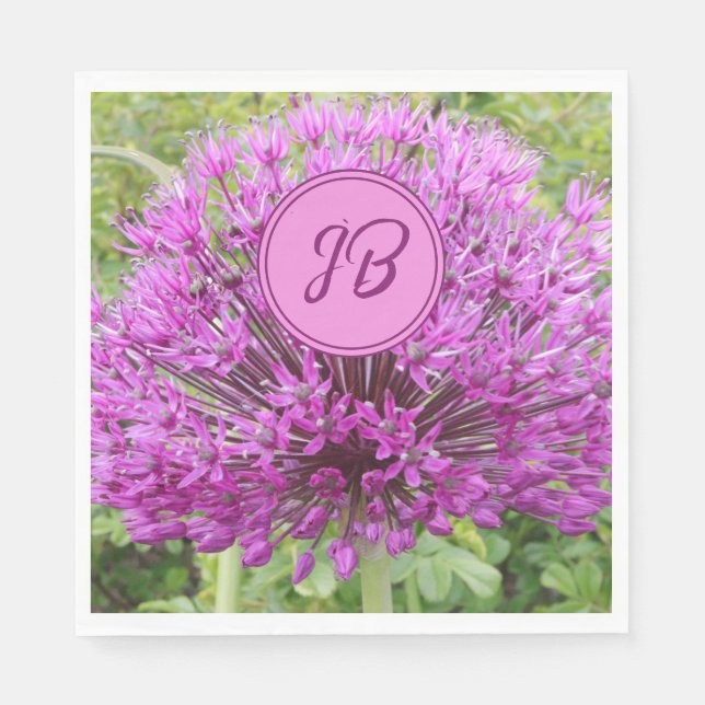 Aristokratisk Lila Allium Pappersservett (Framsidan)