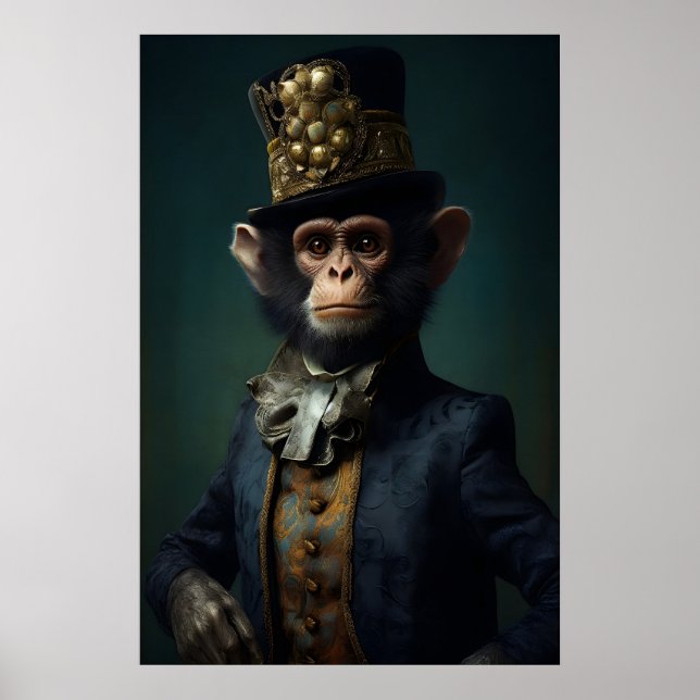 Aristokratiskt aptryck, renässansdjur poster (Framsidan)