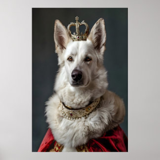 Aristokratiskt tyskt herdehundstryck, ståtlig hund poster