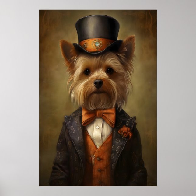 Aristokratiskt Yorkshire Terrier-tryck, renässans Poster (Framsidan)
