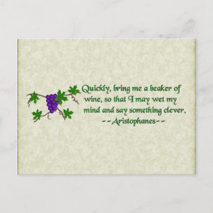 Aristophanes Vin Quote Vykort