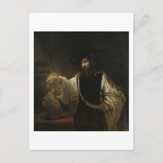 Aristoteles (384-322 BC) med en Bust of Homer Vykort (Framsida)