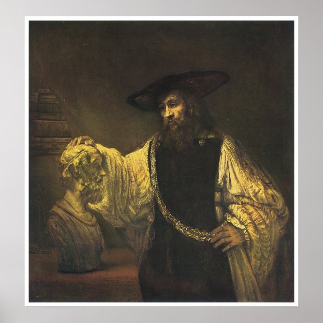 Aristoteles Contemplating the bust of Homer, 1653 Poster (Framsidan)