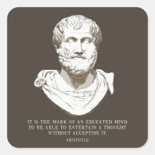Aristoteles Educated Mind Fyrkantigt Klistermärke
