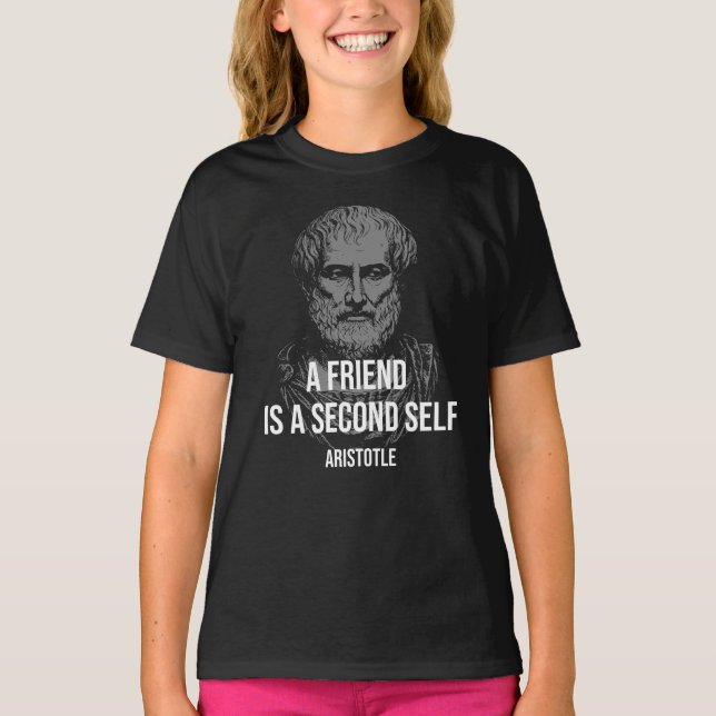 Aristoteles: En vän är en andra själv T Shirt (Framsida)