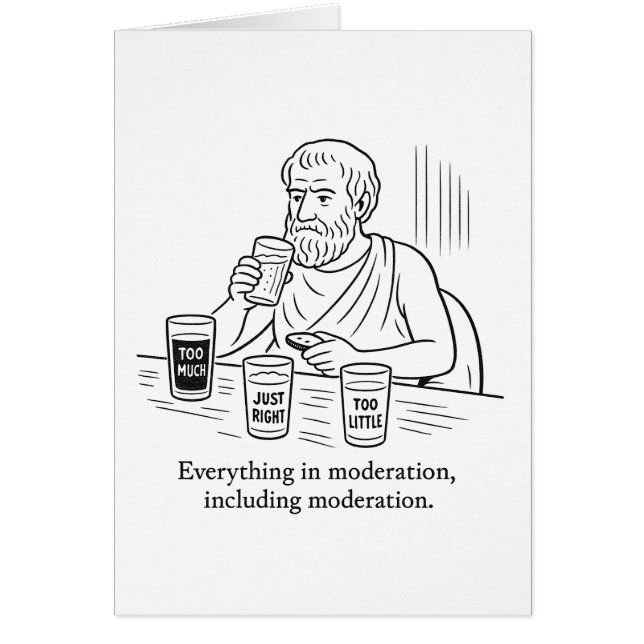 Aristoteles guide till måttfullhet hälsningskort (Framsidan)