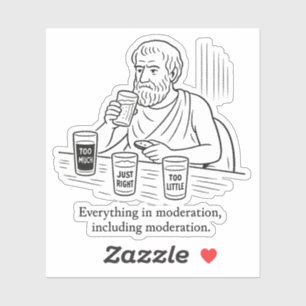 Aristoteles guide till måttfullhet klistermärken