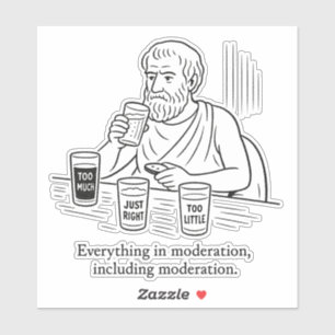 Aristoteles guide till måttfullhet klistermärken