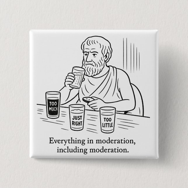 Aristoteles guide till måttfullhet knapp (Framsida)