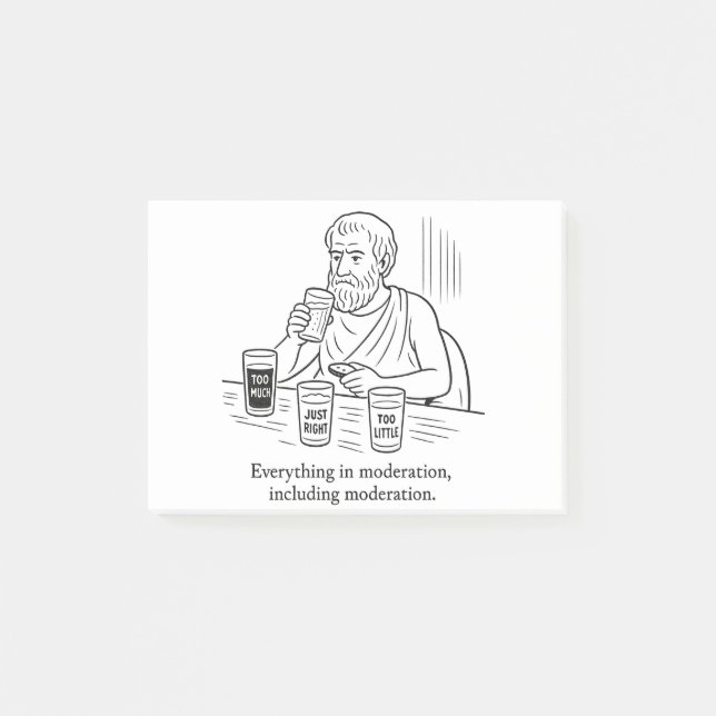 Aristoteles guide till måttfullhet post-it block (Framsida)