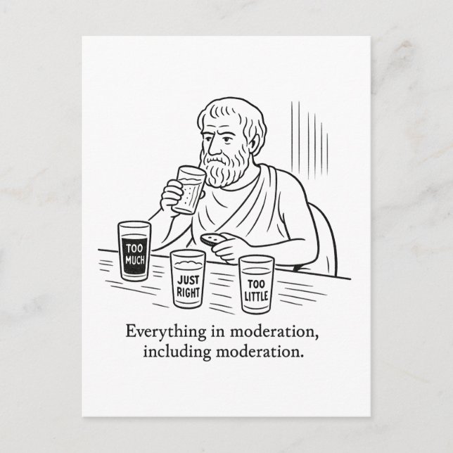 Aristoteles guide till måttfullhet vykort (Framsida)
