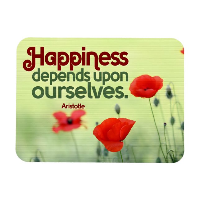 Aristoteles inspirationcitat "lycka" Flexibel Magnet (Horisontell)