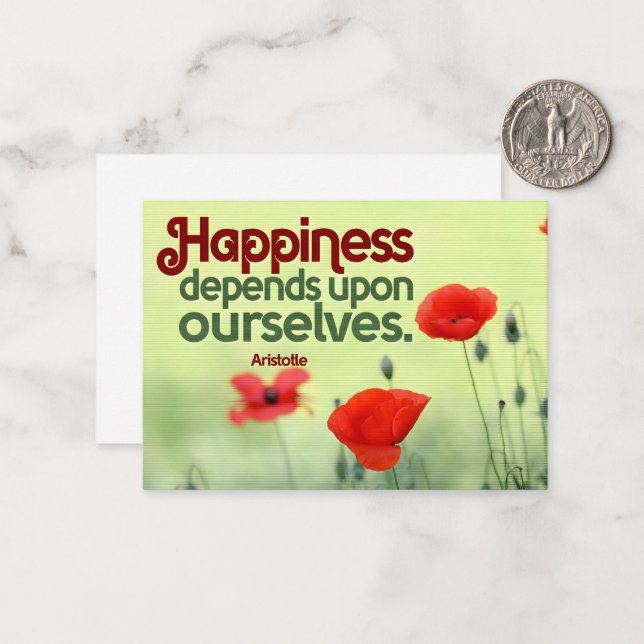 Aristoteles inspirationsoffert "lycka" anteckningskort (Fram/Back In Situ)