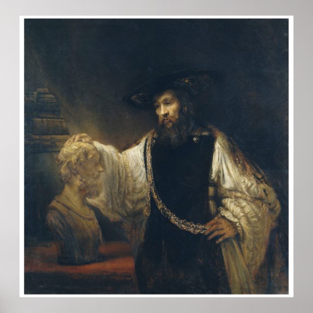 Aristoteles med en stuga av Rembrandt Poster (Framsidan)