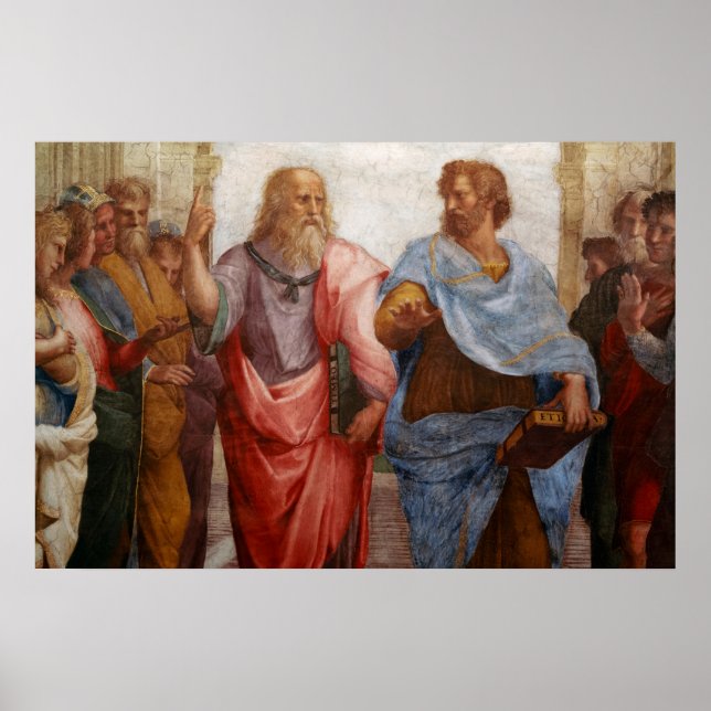 Aristoteles och Plato av Raphael Poster (Framsidan)