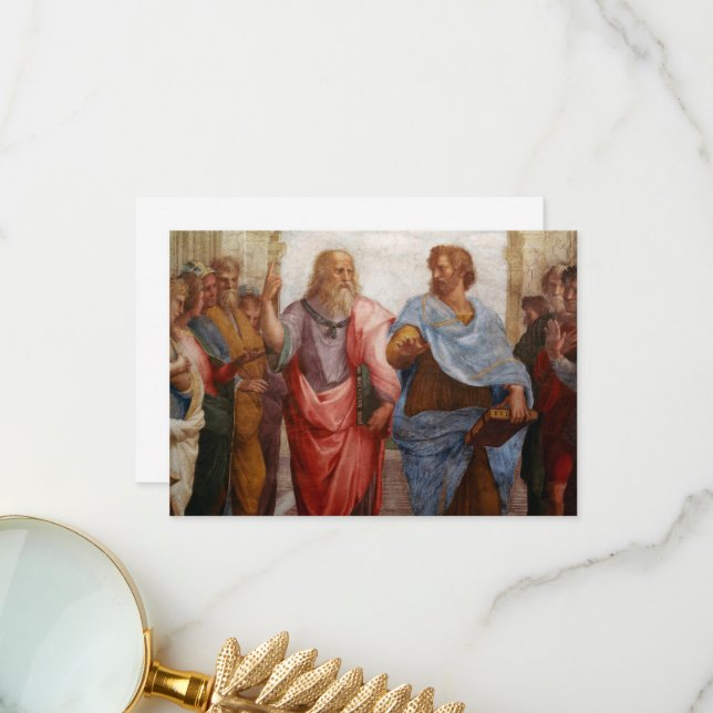 Aristoteles och Plato av Raphael Tack Kort (Fram/Back In Situ)