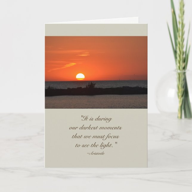 Aristoteles Quote Sunset Sympathy Card Kort (Framsida)